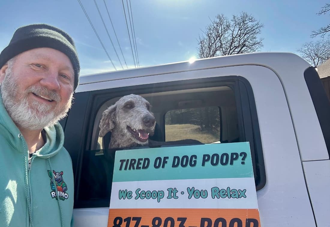 Rhino Scoop dog waste removal service in a clean Lake Worth, Texas backyard